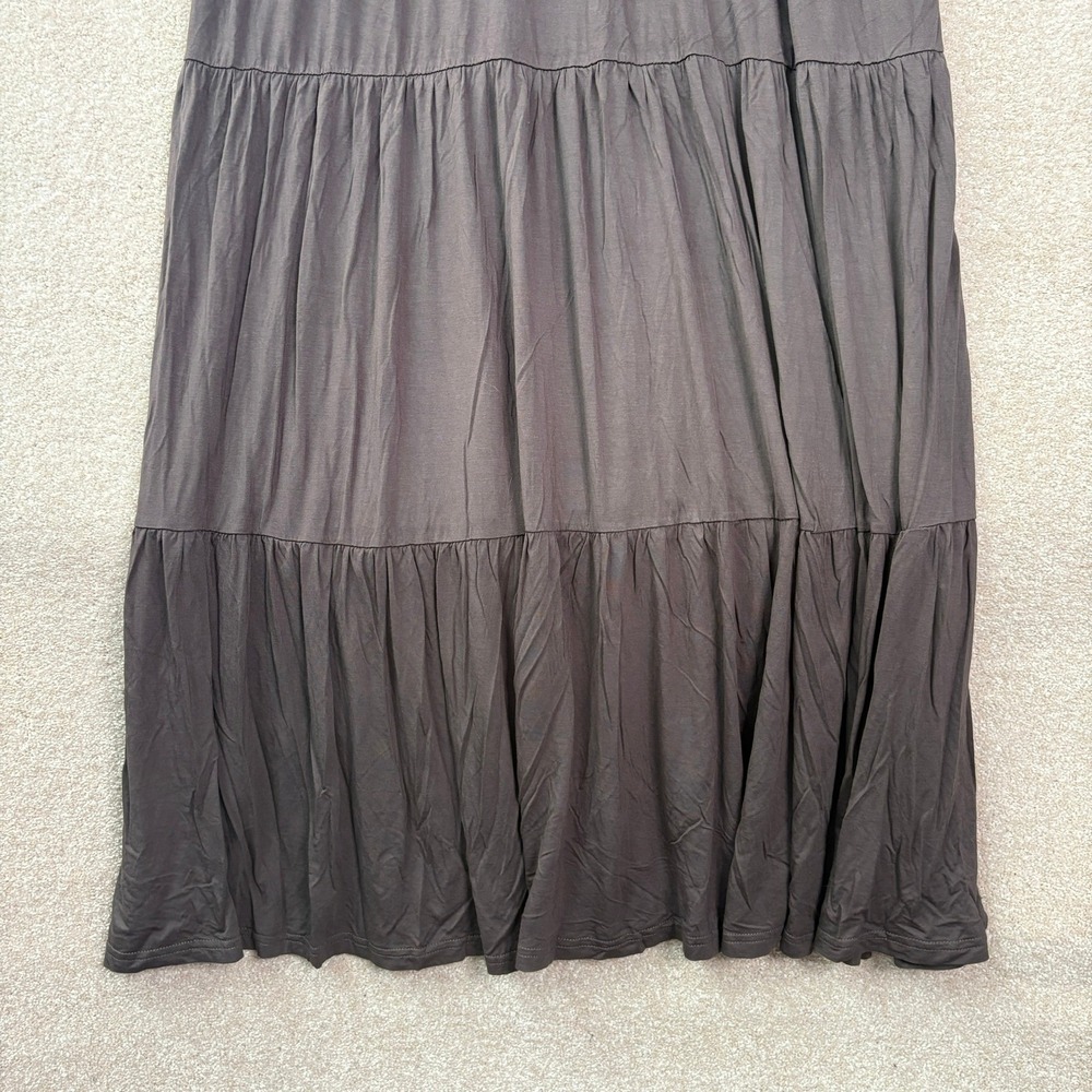 NWT NATURAL LIFE Maxi Dress Women's L/XL Brown Tiered V-Neck Bell Sleeve Boho - Picture 5 of 8